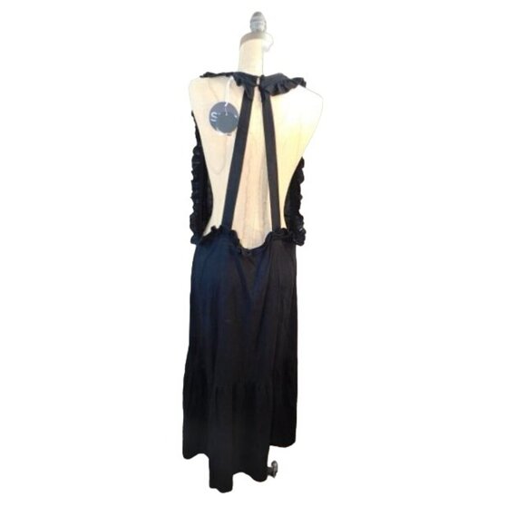 Sass Size 10 Black Marthe Maxi Open Back Dress Boutique Linen Blend NWT - Picture 4 of 4